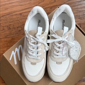 Madewell Kickoff Trainer Cream and Tan Women's Sneakers